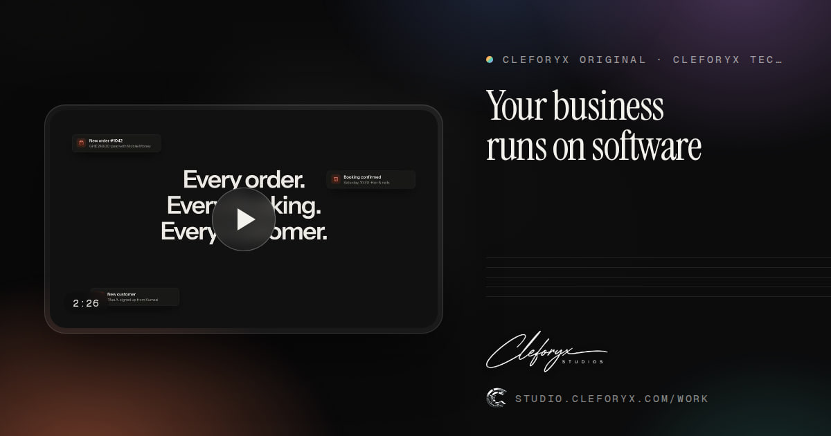 Your business runs on software: cleforyx original by Cleforyx Studio