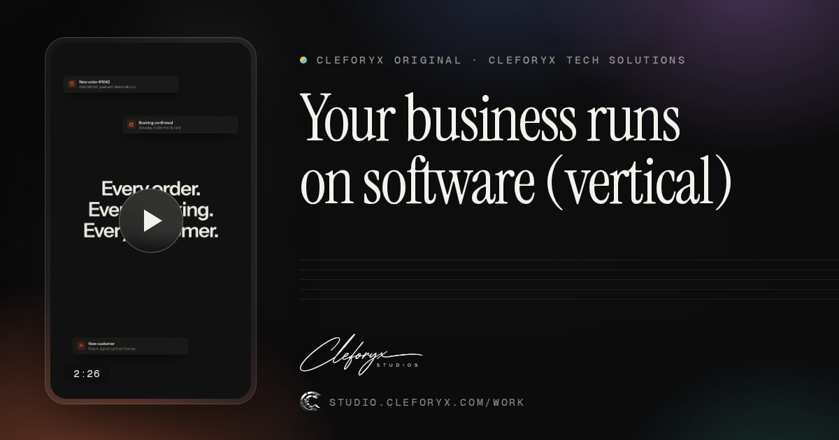 Your business runs on software (vertical): cleforyx original by Cleforyx Studio