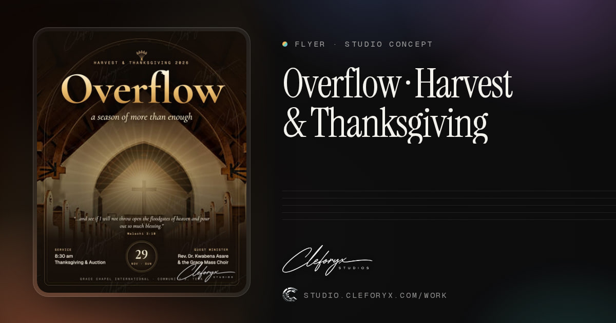 Overflow · Harvest & Thanksgiving: flyer by Cleforyx Studio