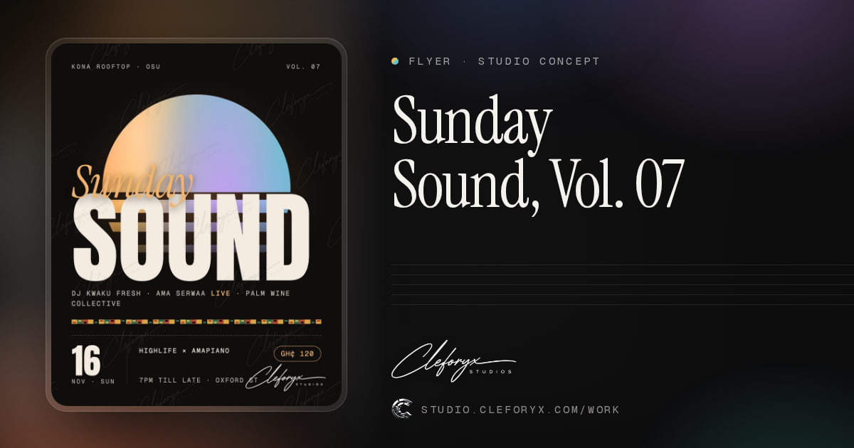 Sunday Sound, Vol. 07: flyer by Cleforyx Studio